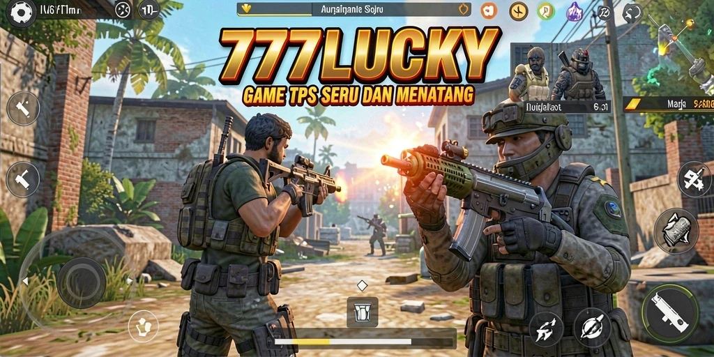 Gameplay 777LUCKY dengan aksi tembak-menembak yang seru di dunia virtual.