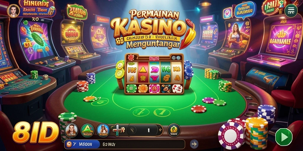 Gambaran gameplay menarik dalam aplikasi Kasino 8ID.
