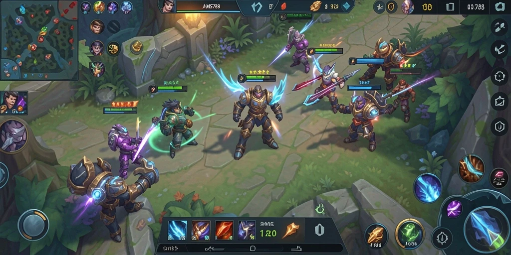 Screenshot gameplay AMS789 dengan aksi seru dalam pertempuran tim.