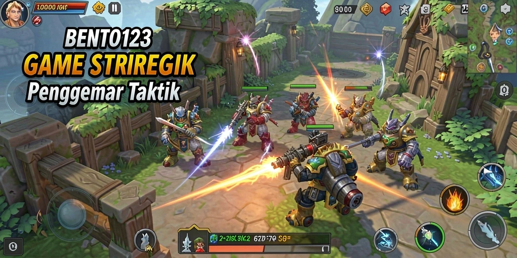 Tampilan gameplay menarik dari BENTO123 dengan berbagai taktik dan unit.