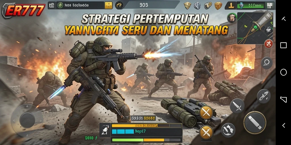 Tampilan gameplay yang intens dan strategis dari ER777.