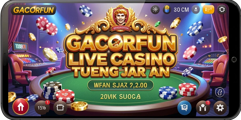 Screenshot GACORFUN menampilkan gameplay Live Casino yang mendebarkan.