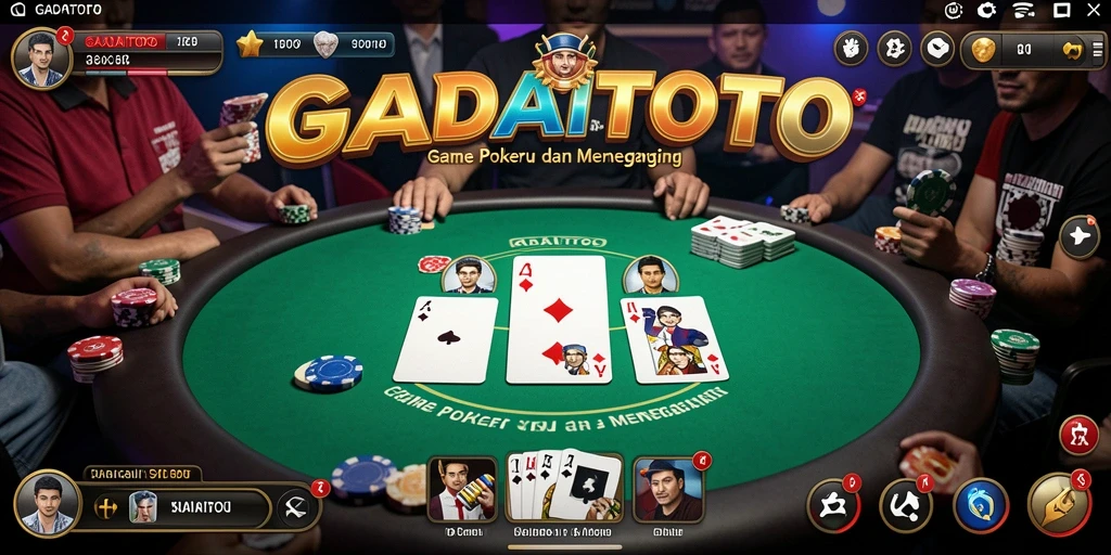 Tampilan gameplay GADAITOTO yang menampilkan intensitas permainan poker.