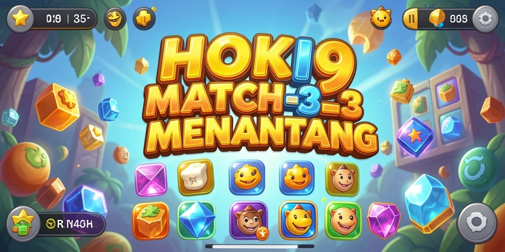 Tampilan permainan HOKI9 yang menarik dengan elemen Match-3.