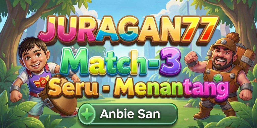 Tampilan gameplay seru dalam permainan Match-3 JURAGAN77.