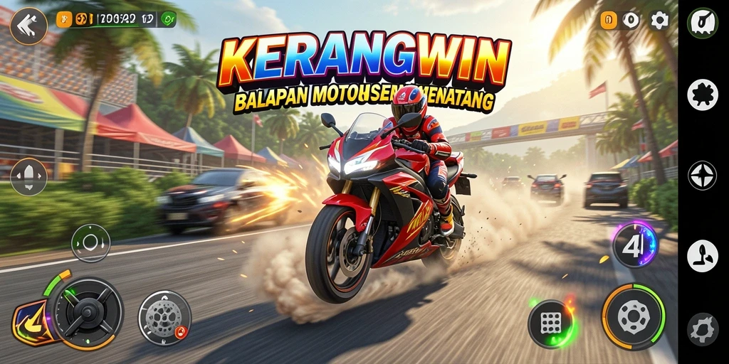 Gameplay seru balapan motor KERANGWIN dengan grafik menakjubkan.