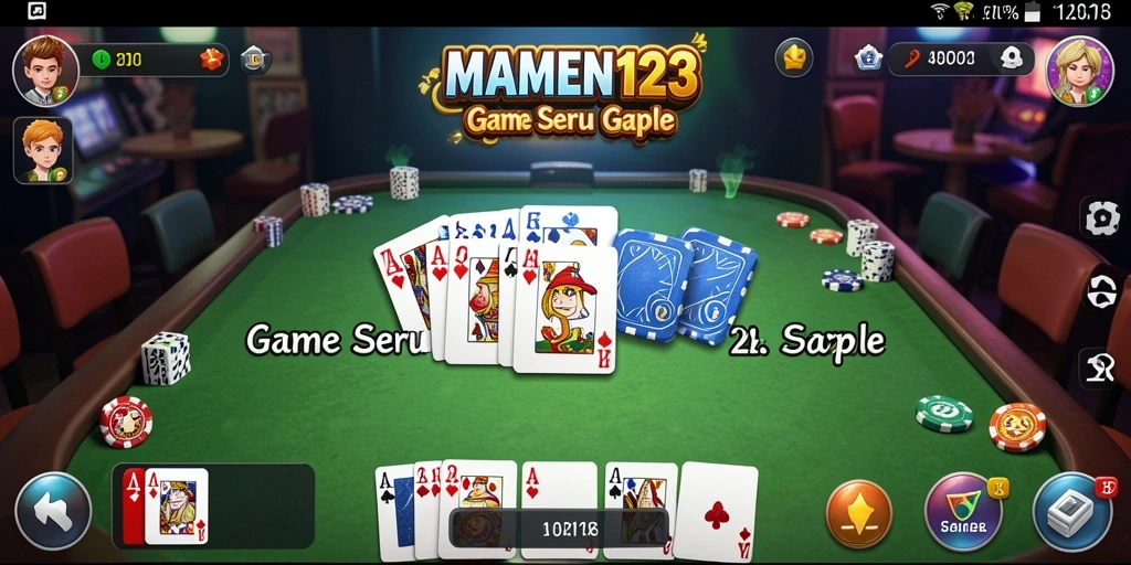 Gameplay seru Gaple di MAMEN123 dengan teman-teman.