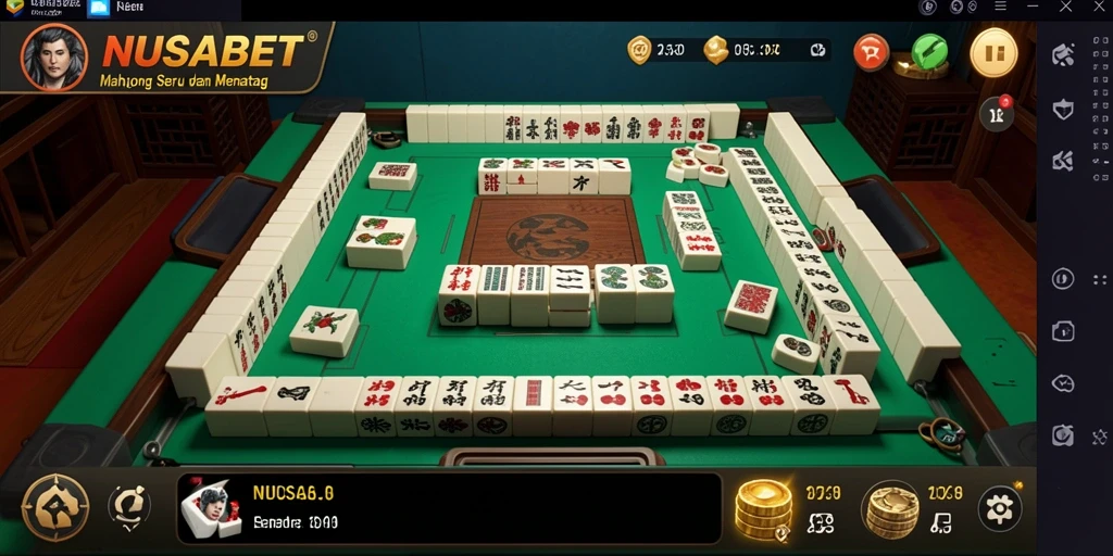 Tampilan gameplay NUSABET yang menarik dan penuh tantangan Mahjong.
