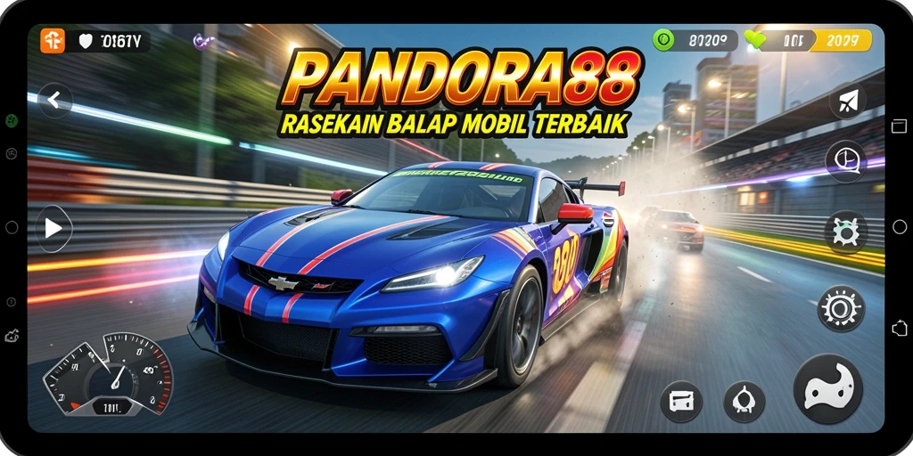 Tampilan gameplay balapan yang menegangkan di PANDORA88.