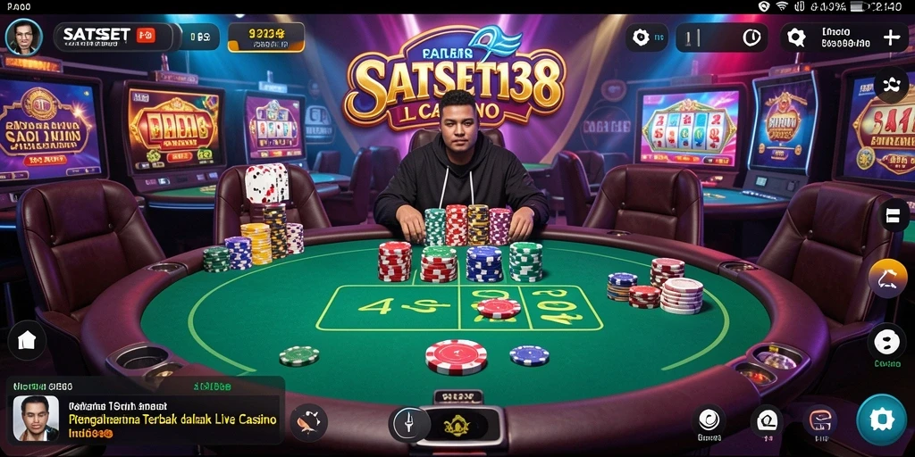 Screenshot utama SATSET138 yang menampilkan dealer langsung di permainan.