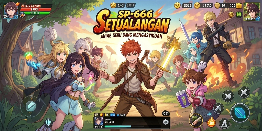 Tampilan gameplay seru dalam SP666 dengan karakter Anime.